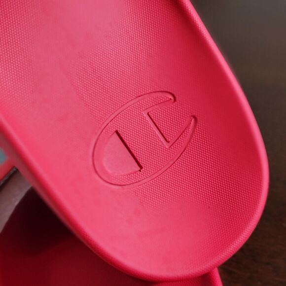 Champion Squishy Classic Sandals Soft Sole C Logo Men\'s Slides Red Gray New 10